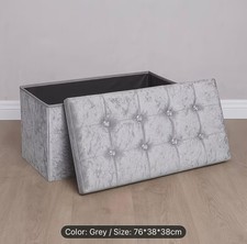 Home Storage Chest Bedding or Blanket Box, Size Large - Velvet Free Delivery