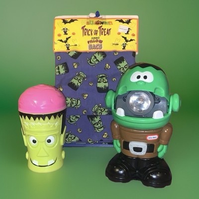 Frankenstein Halloween (LOT of 3) Little Tikes Scream Beam, Jumbo Candy Sac, Cup