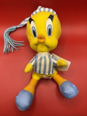 Vintage 1998 Tweety Bird Pajamas Looney Tunes 11'' Plush Toy Warner Bros W/ Tag