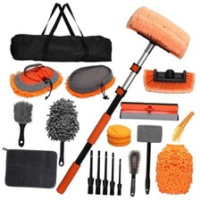 21Pcs Car Wash Kit with 60" Heavy-Duty Extension Pole, Soft Interior Exterior
