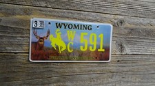 Wyoming Conservation Cowboy Bucking license plate Wyoming Hard to find WY!!