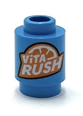 Lego New Dark Azure Brick Building Blocks Round 1 x 1 Orange White 'ViTA RUSH'