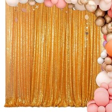 Sequin Backdrop Curtain Gold 4FTX6FT Sequence Fabric Backdrop Studio Photo Bo...