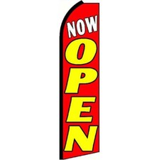 Now Open Swooper Flutter Feather Advertising Flag Open Flag We're Open RED 100D