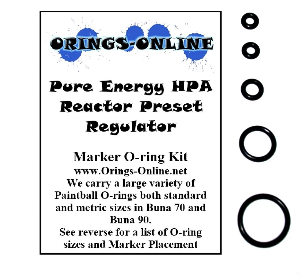 ORINGS-ONLINE Pure Energy HPA Reactor Preset Regulator Paintball O-ring Oring Kit x 4 rebuilds