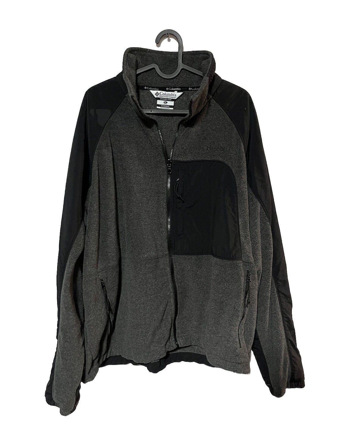 Columbia Men's XL Gray & Black Zip Fleece Jacket - Warm & Cozy