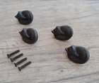 4pcs Vintage cast iron fox shape cabinet drawer door knobs screen handles