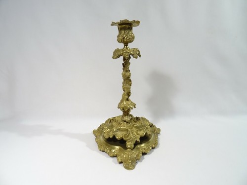 Antiguo Candelabro Louis XV Bronce Candlestick Leuchter Candelabro - Picture 3 of 12