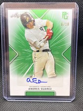 2021 LEAF PERFECT GAME GREEN ANDRES SUAREZ PAPER RC AUTO # 6/10