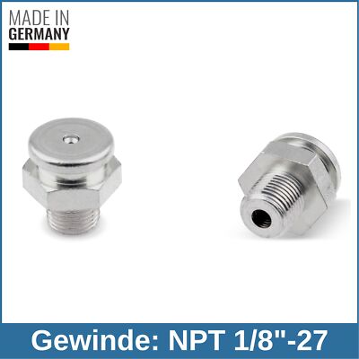 DIN 3404 M1 (Ø16mm) NPT 1/8'' Stahl verzinkt Flachschmiernippel Schmiernippel
