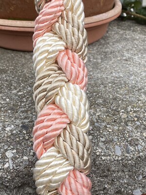 Vintage Cord Rope Braided Woven Belt Cream Pink Taupe Gold  display picture 3