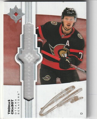  2022-23 Ultimate Collection Ultimate Emblems Autographs #UETC Thomas Chabot 