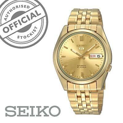 Seiko Automatic Gold Dial Steel Bracelet Mens Watch SNK366K1