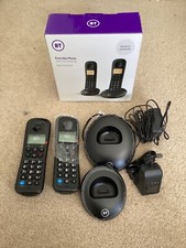 NEW BT Everyday Cordless Twin Home Phone handset & base Black Call Block