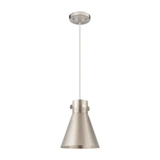 Innovations Newton Metal Cone 1 Lt 8" Cord Pendant, SN/SNM - 410-1PS-SN-M411-8SN