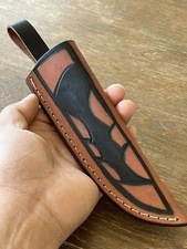 HANDMADE PURE LEATHER HAND CRAFTED BELT SHEATH HOLSTER FOR FIXED BLADE KNIFE