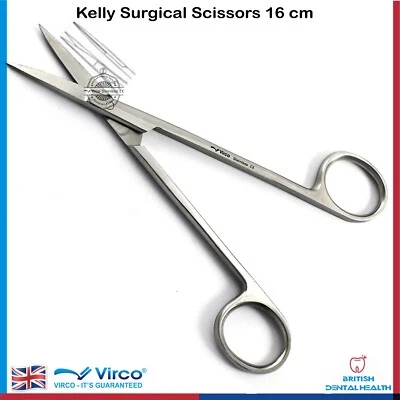 VIRCO KELLY SURGICAL SCISSORS STRAIGHT SHARP FINE TIP SUPER CUT STAINLESS STEEL