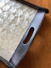VTG RETRO MCM 60s Wood Serving Tray Inlaid Overlapping Capiz Shells 18 X10.75” — photo 3