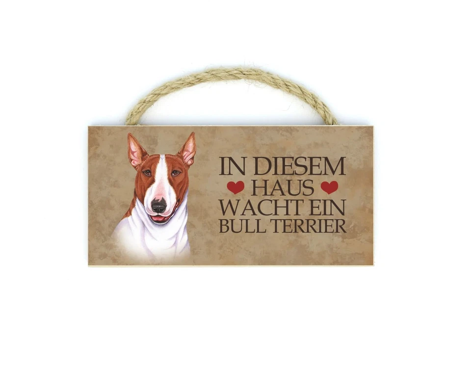  Bull Terrier Haustier Kühlschrankmagnet aus Holz mit Kordel 9 - Bild 1 von 1