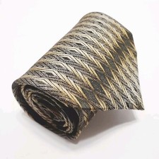 Carlo Palazzi Couture Necktie Tan Geometric Silk Tie 56x4" Made in the USA