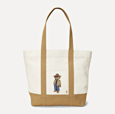 POLO Ralph Lauren Women's Bear Canvas Medium Tote Bag - Genuine Tracking