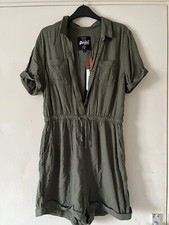 Image of superdry khaki playsuit shorts size large bnwt
