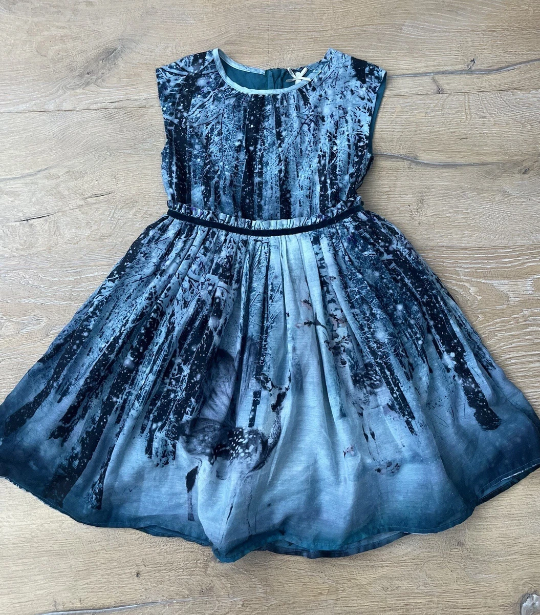 NEXT GIRLS PARTY DRESS WINTER DEER PRINT AGE 5 YEARS eBay