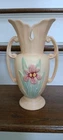 Vintage Hull Iris Ewer Double Handled Pink Vase 414-10 1/2