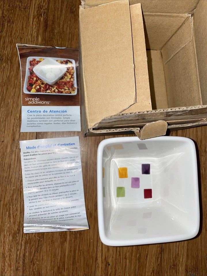 Pampered Chef Simple Additions Tiles Small Square Bowl Retired New In Pampered chef simple additions tiles small square bowl retired new in