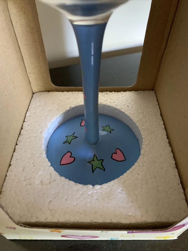 New Hand Painted Happy Anniversary Wine Glass by certified International - Image 3 of 4