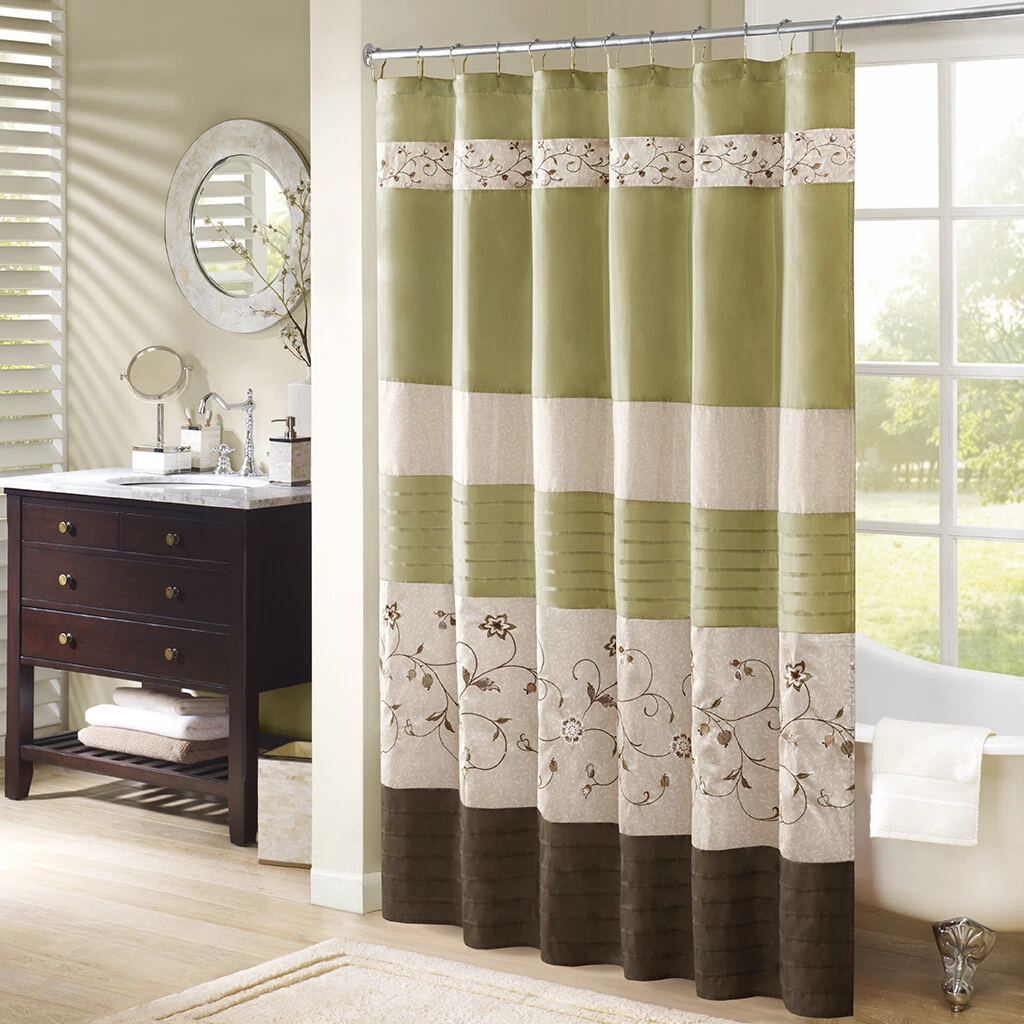 Embroidered shower curtains deals