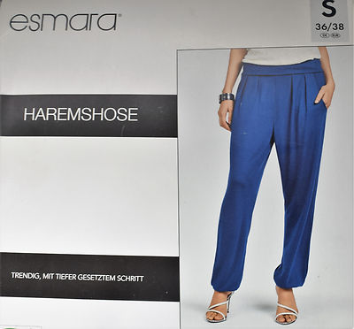 ESMARA  Damen Haremshose Harem Hose Pumphose Größe S 36/38 & L 44/46 Blau NEU