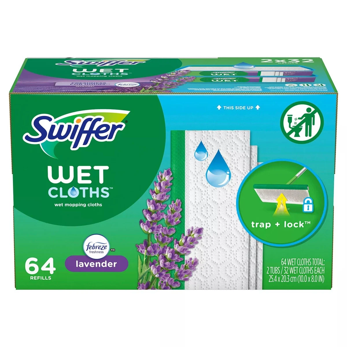 Swiffer Sweeper Wet Mopping Cloth Refills, Lavender Scent, (64