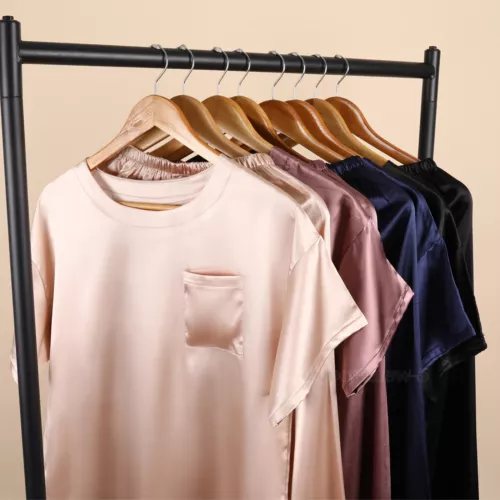 Silk Pajamas for Women Short Sleeve Satin Sleepwear Two Piece Pj Sets Loungewear - Picture 7 of 17