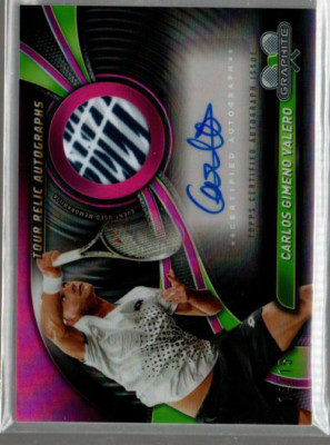 2024 Topps Graphite Tennis Tour Relic Pink Refr Carlos Gimeno Valero Auto /15
