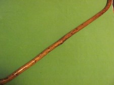 Vintage Folk Art Hand Carved Wooden Walking Stick/Cane Unique Handle 36.5" L.