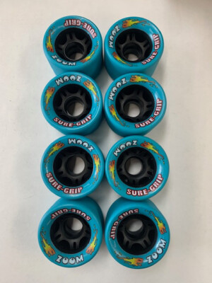 Sure Grip Zoom speed roller skate wheels 62mm 95a Teal Blue