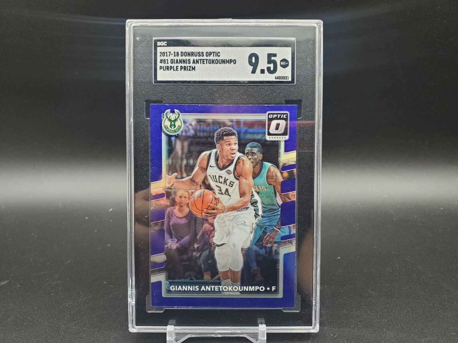 2017 Panini Donruss Optic: Giannis Antetokounmpo (#81) Purple Prizm- SGC 9.5