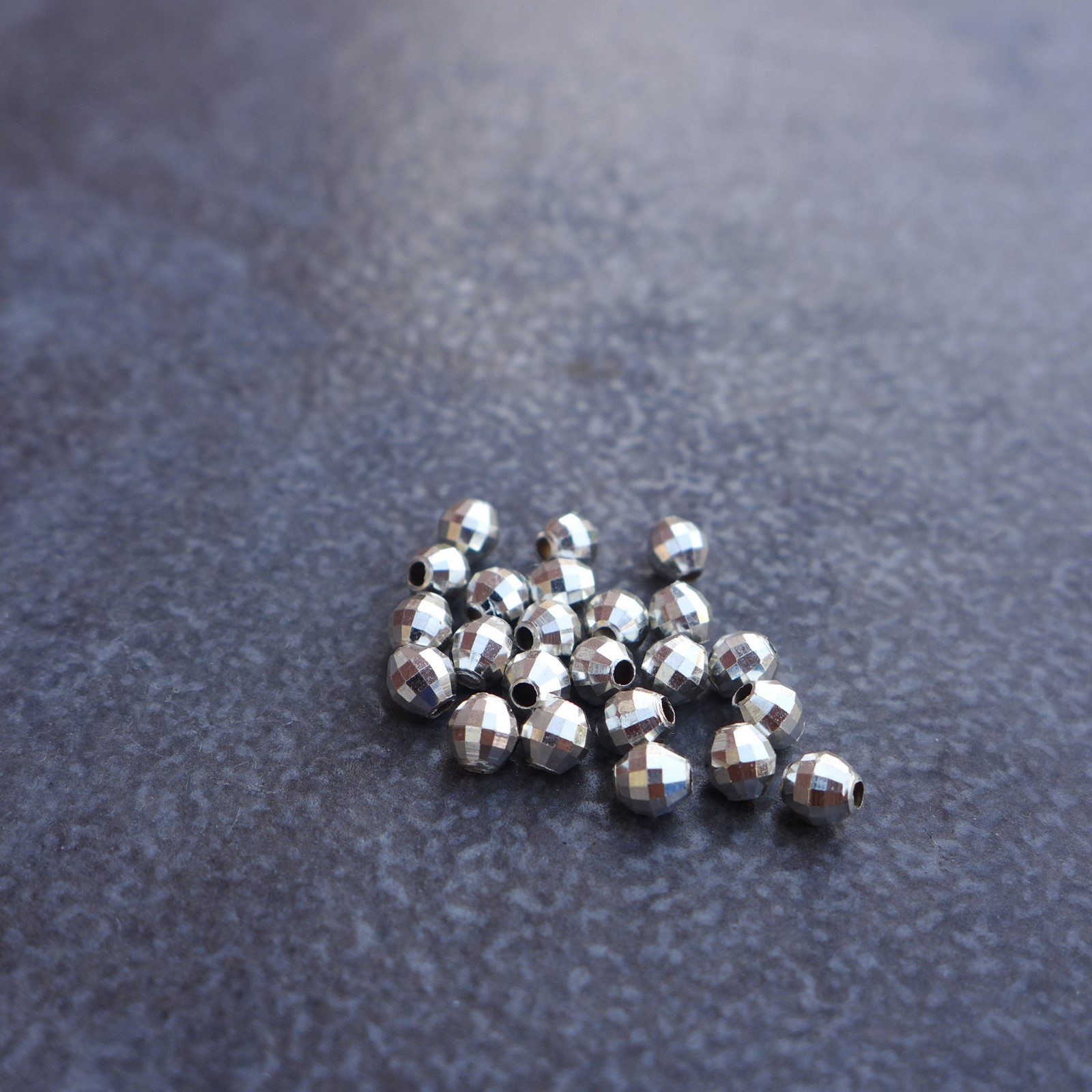 10pcs,925 sterling silver,2.55mm Disco,Mirror Ball Beads,Spacer