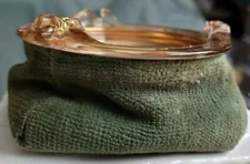 Vintage glass ashtray for ashtray stand, decorated with horse picture 