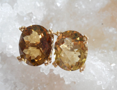 Sterling Silver Michael Valitutti Citrine Stud Earrings  RE-39ER2