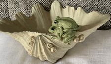 ON SALE!!  1970s CERAMIC SEASHELL BOWL/BARNAC...