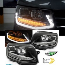 FEUX AVANT NOIR LED TUBE DYNAMIQUE POUR VW BUS T6 15-19 FEUX NEW LIGHTS