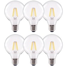 G25 LED Globe Light Bulbs, Dimmable 40W Equivalent CRI 90 , 6 Clear 40w 2700k