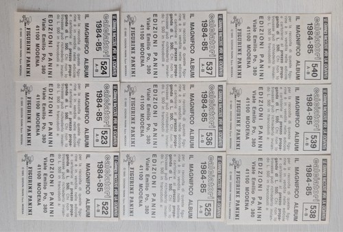 Set 9 Figurine Stickers SCUDETTI BADGE C1 Gir. B CALCIATORI PANINI 1984/85 - NEW - Imagen 2 de 2