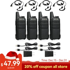 Retevis RT22 FRS walkie talkie long range 4 pack Rechargeable for School/Church