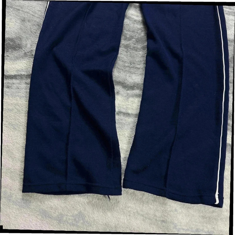 Vintage Navy Cotton Pleated-Style 1990's Baggy Oversized Bottoms Size Large image 2