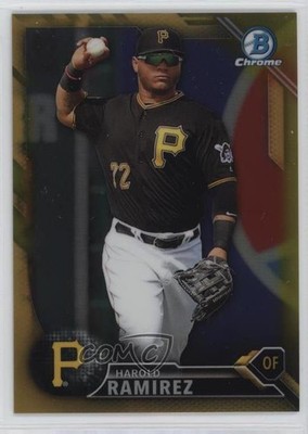 2016 Bowman Chrome Prospects Gold Refractor 18/50 Harold Ramirez #BCP246 0v3r
