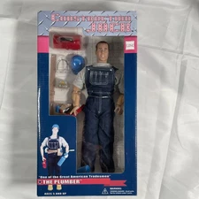 VINTAGE CONSTRUCTION JACK The PLUMBER 12"  ACTION FIGURE by LINK 2002 NIB