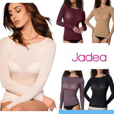 Maglia donna scollo a barca cashmere, modal manica lunga sotto giacca Jadea 4064